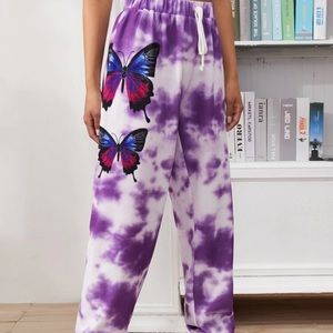 NEW Shein Butterfly tie dye sweatpants
